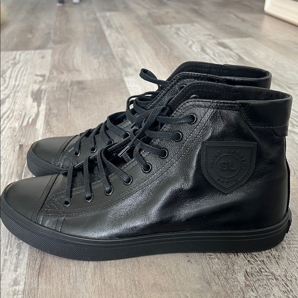 New Saint Laurent Bedford High-Tops Black Sneakers size 39 US 9 - Picture 14 of 17